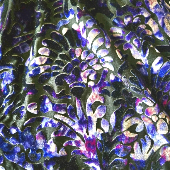 Burned Velvet Tunic Dark Romantic Fairygoth Witchy Whimsygoth Purple & Black 2X - Picture 6 of 9